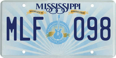 MS license plate MLF098