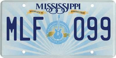MS license plate MLF099