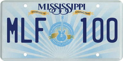 MS license plate MLF100