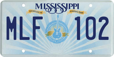 MS license plate MLF102