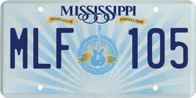MS license plate MLF105