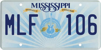 MS license plate MLF106