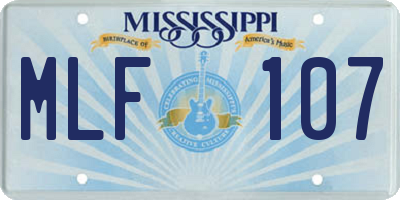 MS license plate MLF107