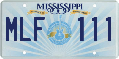 MS license plate MLF111