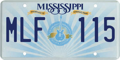 MS license plate MLF115