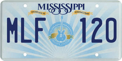 MS license plate MLF120