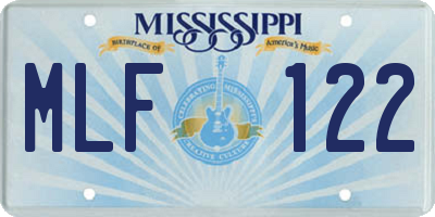 MS license plate MLF122