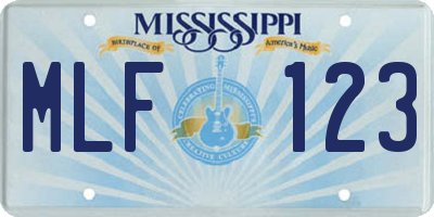 MS license plate MLF123