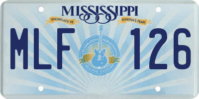 MS license plate MLF126
