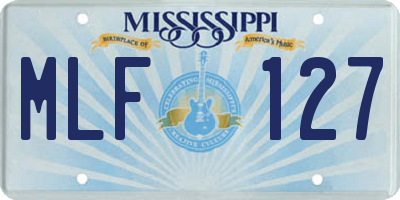 MS license plate MLF127