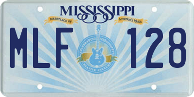 MS license plate MLF128