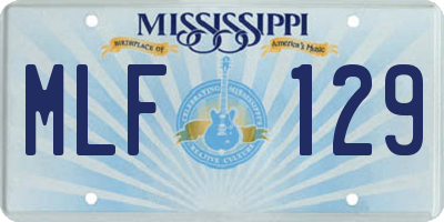 MS license plate MLF129