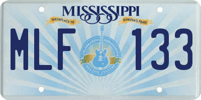 MS license plate MLF133