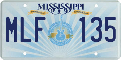 MS license plate MLF135