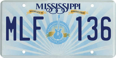 MS license plate MLF136