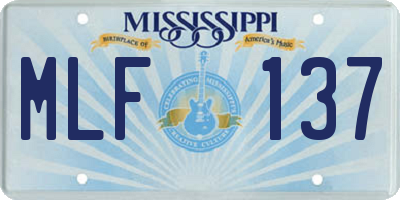MS license plate MLF137