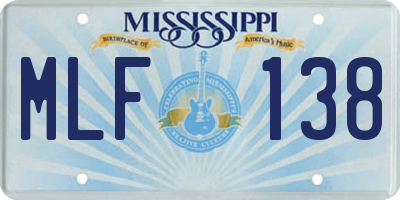 MS license plate MLF138