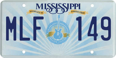 MS license plate MLF149
