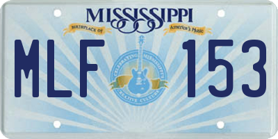 MS license plate MLF153
