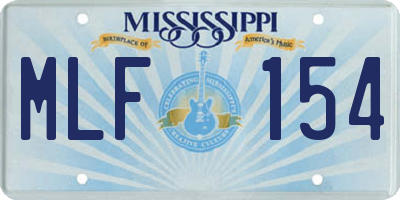 MS license plate MLF154