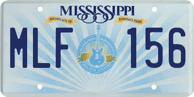 MS license plate MLF156