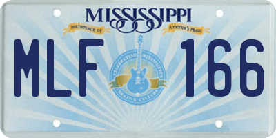MS license plate MLF166