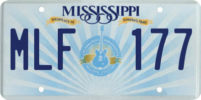 MS license plate MLF177