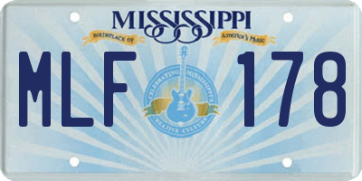MS license plate MLF178