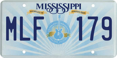 MS license plate MLF179