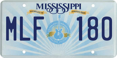 MS license plate MLF180