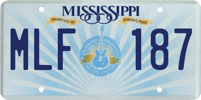 MS license plate MLF187