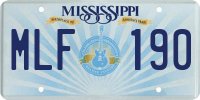 MS license plate MLF190