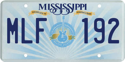 MS license plate MLF192