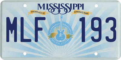 MS license plate MLF193