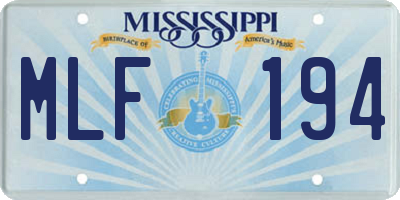 MS license plate MLF194