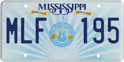 MS license plate MLF195