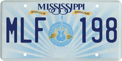 MS license plate MLF198