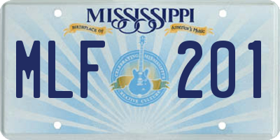 MS license plate MLF201