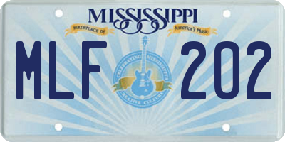 MS license plate MLF202