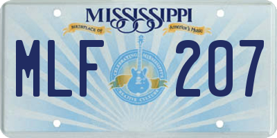 MS license plate MLF207