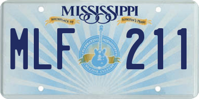 MS license plate MLF211