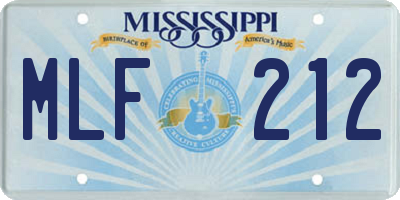 MS license plate MLF212