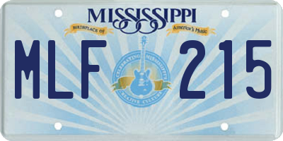 MS license plate MLF215