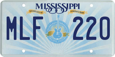 MS license plate MLF220