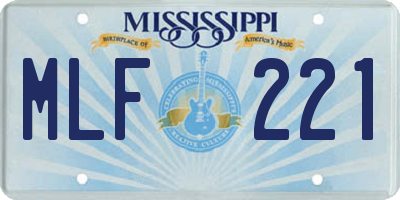 MS license plate MLF221