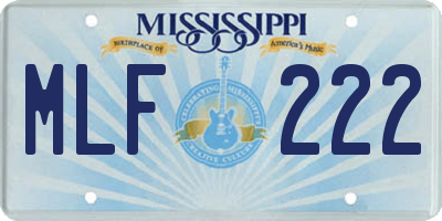 MS license plate MLF222