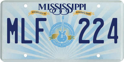 MS license plate MLF224