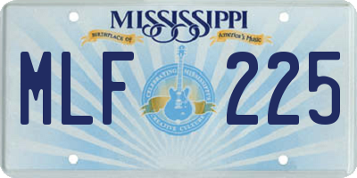 MS license plate MLF225