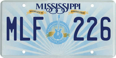 MS license plate MLF226