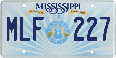 MS license plate MLF227